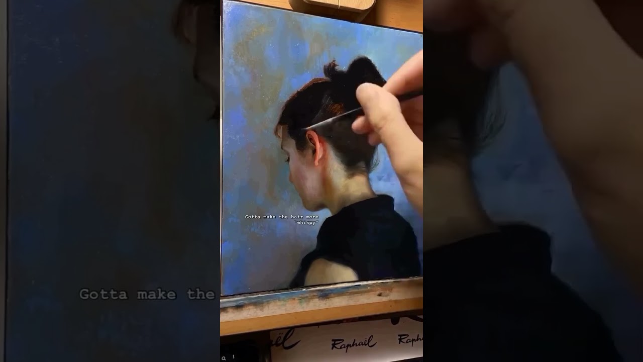 Blue Lighting Effects in Portrait Painting | Art by @thornfield.art