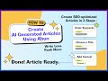 How to create AI-generated articles using Abun