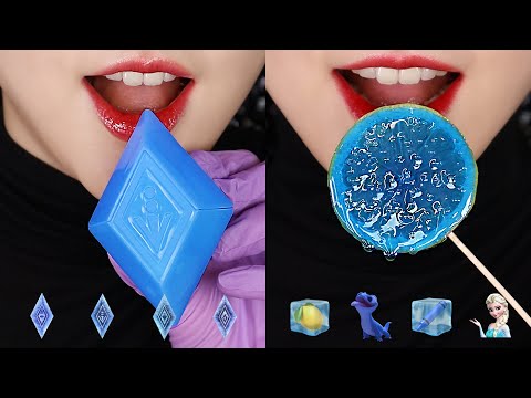 FROZEN ELSA FOOD CHALLENGE SURPRISE EGGS, KOHAKUTO, CANDIED LEMON ETC. EMOJI FOOD CHALLENGE ⛄