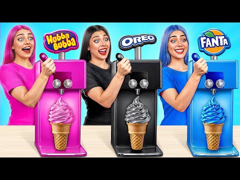 الوردي مقابل مقابل الأسود تحدي الطبخ لون الطعام الأزرق معركة الصالحة للأكل multi do challenge