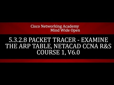 5.3.2.8 Packet Tracer - Examine the ARP Table, NETACAD CCNA R&S Course 1, V6.0