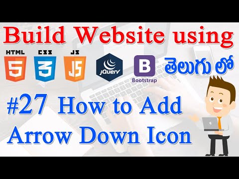 27 How to Build Website using Html CSS JS jQuery Bootstrap How to Add Arrow Down Icon