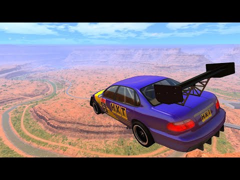 Epic High Speed Jumps In Canyon (Crash Test) - BeamNG.drive Crazy Jumps