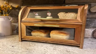 Arise Stylish Bamboo Bread Box for Kitchen Countertop, Extra Large 2 Shelf Wooden Bread Storage Cont