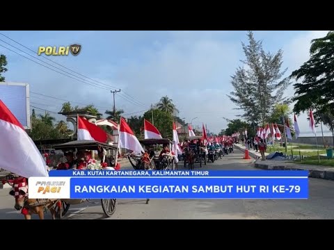 KAPOLRES KUKAR IKUTI KIRAB &amp; PEMBAGIAN BENDERA MERAH PUTIH