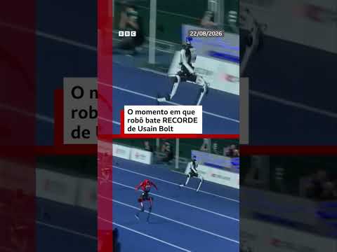 O momento em que um robô bate recorde de Usain Bolt