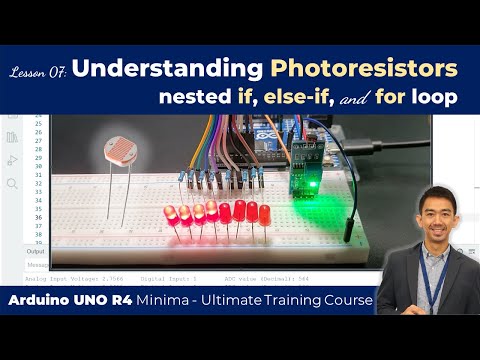 Lezione 07 di Arduino UNO R4. Comprensione dei fotoresistori | if annidato, else-if e for-loop