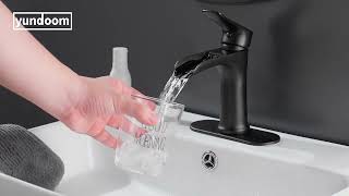 YUNDOOM matte black bathroom faucet