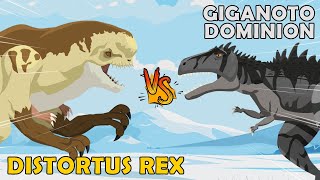 Distortus Rex vs Giganoto Dominion | Distortus Rex vs Dinosaur Level Challenge [S1] | Dino Animation