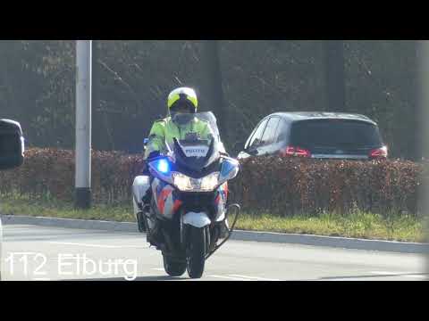 P1 Politie motor begeleid wielrenners door Zwolle