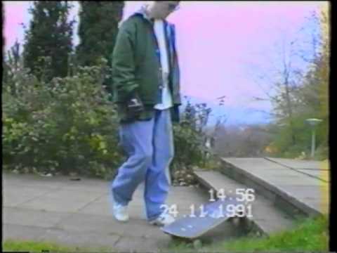 Skatesession, 2er Treppen in Bliesransbach 24.11.1991