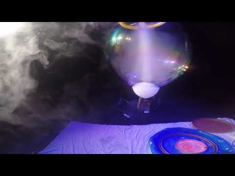 The Amazing Bubble Man Blowing A Torcano Bubble