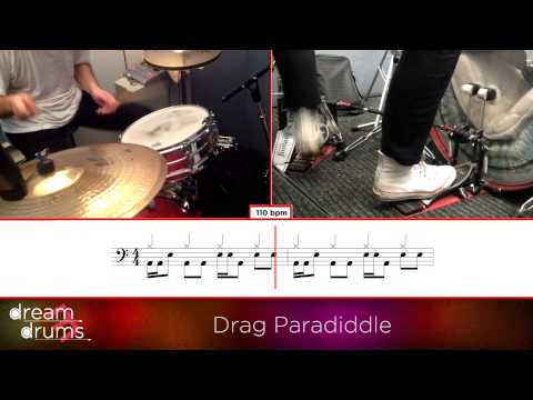 Bass Drum Snare Drum Technique 110 bpm Drag Paradiddle Left Foot