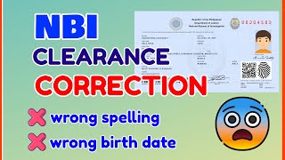 NBI Correction Clearance Online | NBI Wrong Name Spelling Birthday in NBI Clearance Online
