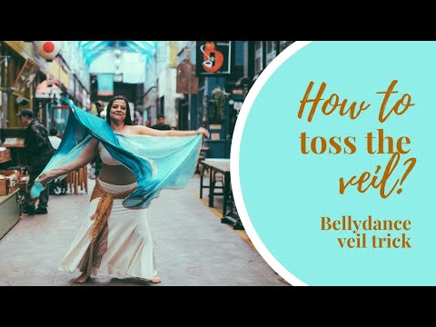 How to toss your Veil. Belly dance Veil Tricks Tutorial.