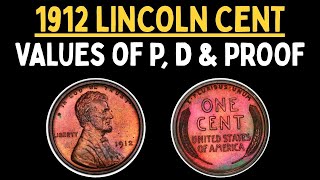 LOOK FOR THESE! 1912 Wheat Cent Values -P, D, and Proof (4K HD)