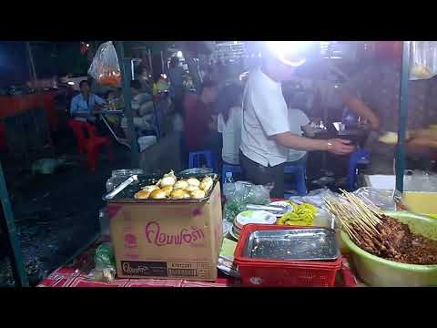 Street food at Tuol Tom Poung Market night time  , Phnom penh cambodia asia