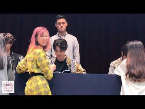 180527 BTS Aladin Fansign - Jimin interaction