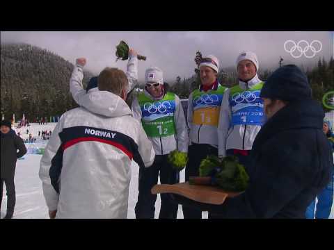 Cross Country Skiing Men 4X10KM Relay Victory Ceremony | Vancouver 2010