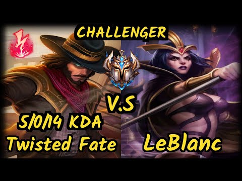 DOPA (Apdo) (TWISTED FATE) vs LEBLANC - 5/0/14 KDA MID CHALLENGER GAMEPLAY - KR