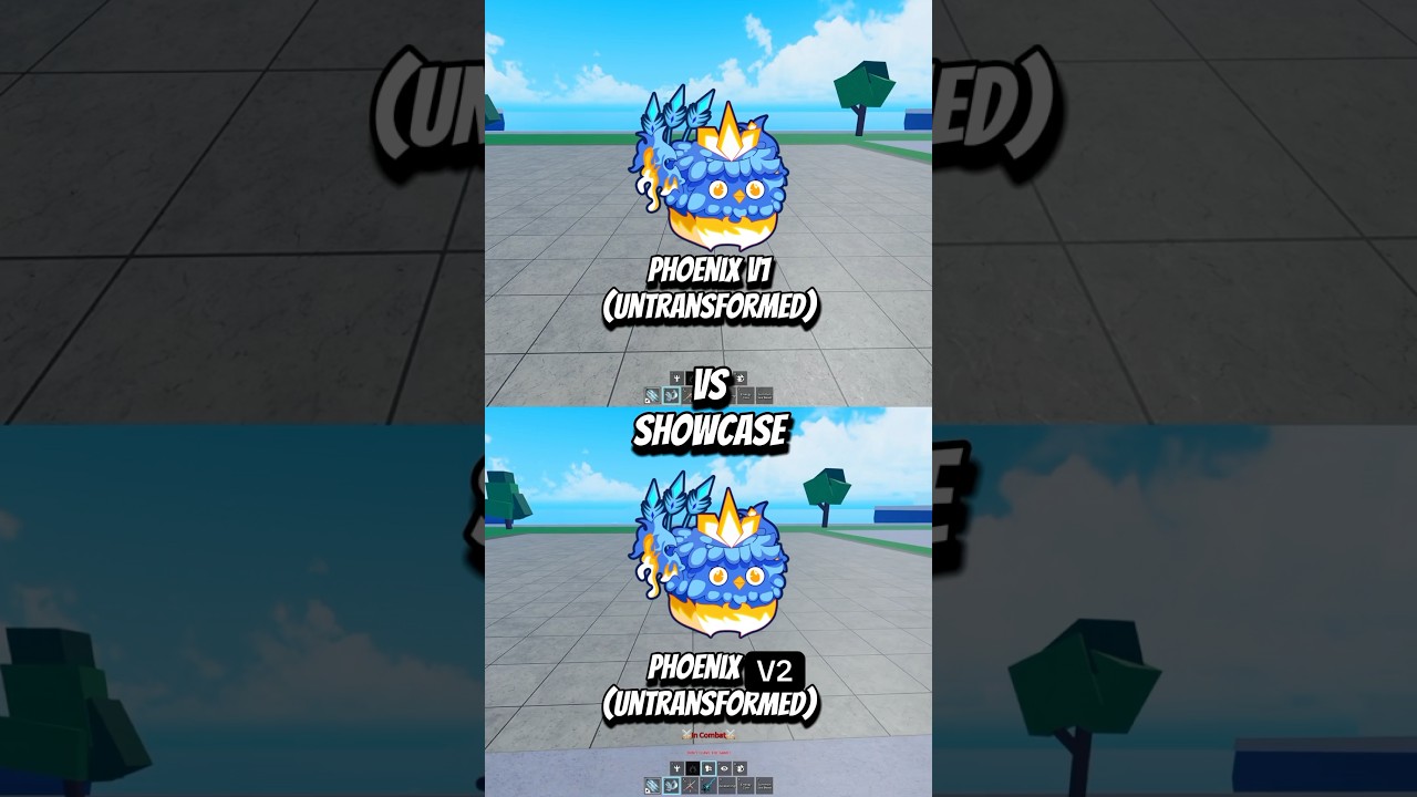 Phoenix v1 Untransformed vs Phoenix v2 Untransformed #bloxfruit #roblox #bloxfruits #dispecs
