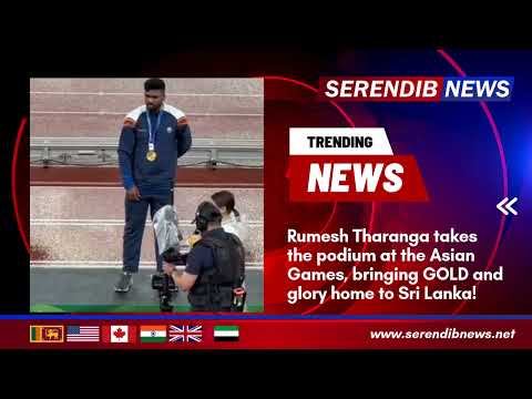 Rumesh Tharanga takes the podium at the Asian Games
