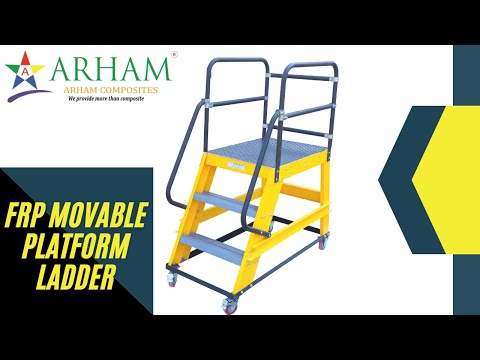 Wheels frp (fiberglass) light duty mobile platform ladder, c...