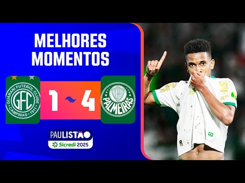 GUARANI 1 X 4 PALMEIRAS | MELHORES MOMENTOS | RODADA 6 | PAULISTÃO SICREDI 2025