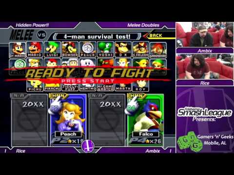 Hidden Power (Jan. 2016) - Ambix (Peach) vs. Rice (Fox, Falco) - Melee