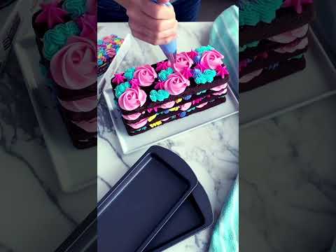 How to Decorate Rectangle Layered Cake.#youtube #800subs#ytstudio#shorts #nosheenartsandcookingideas