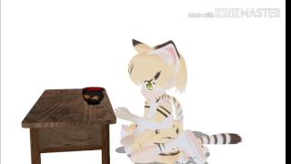 [MMDけもフレ]お椀にご飯が無いことを必死にアピールしてくるスナネコちゃん
