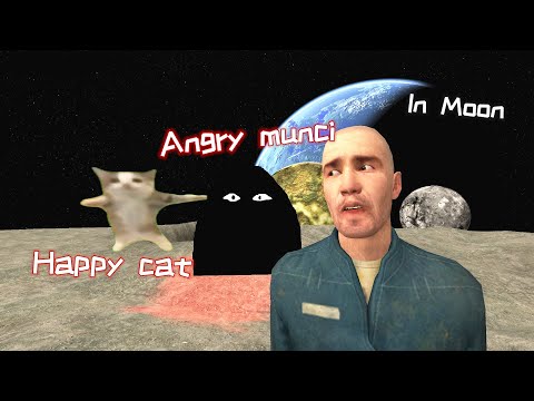 Terrifying monsters appear on the moon，Angry munci and Happy cat-(Garry's Mod Animation)