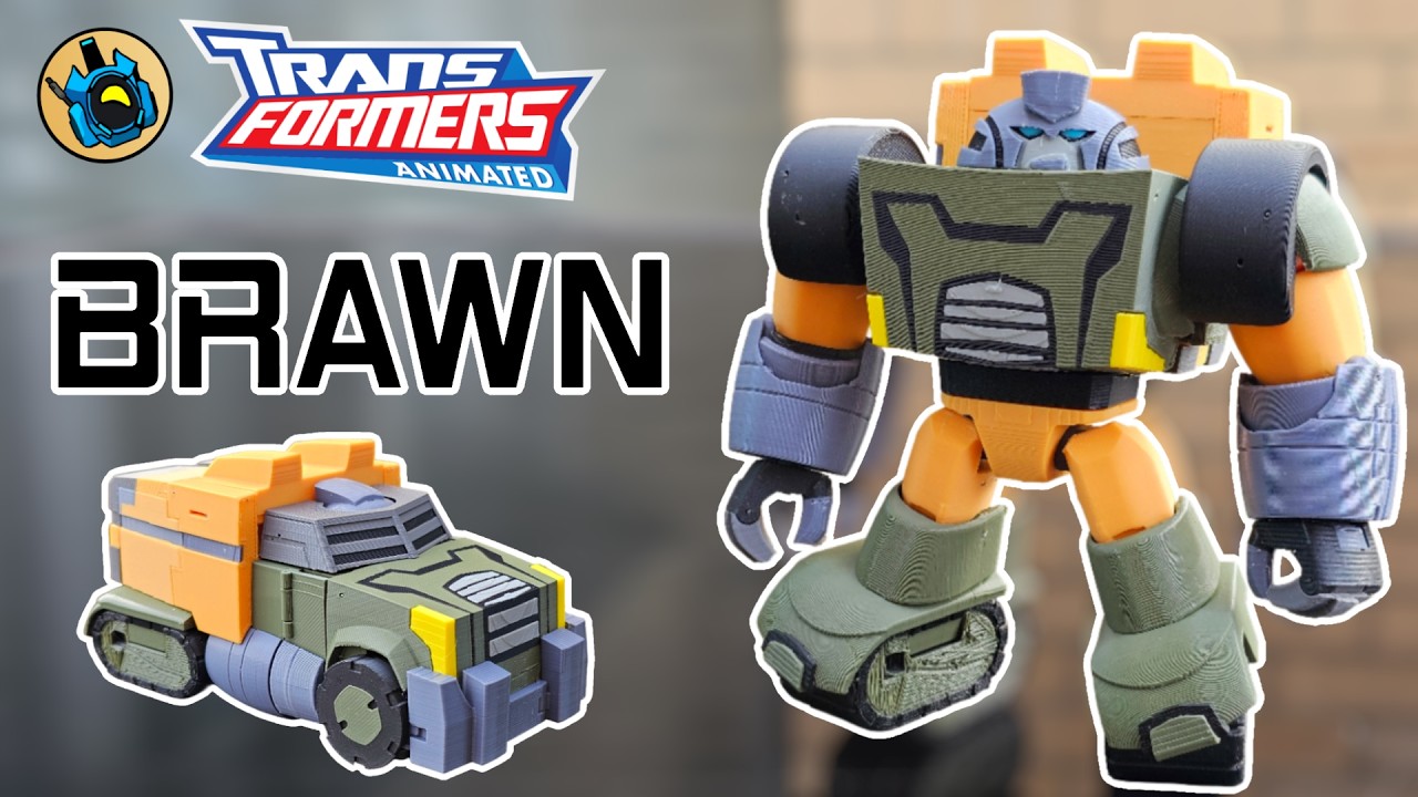Transformers Animated Brawn - 3D Printed Figure Demo