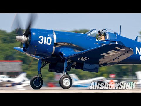 WWII Pacific Warbirds - B-25 and F4U Corsair Flybys - WOTN AirExpo 2021