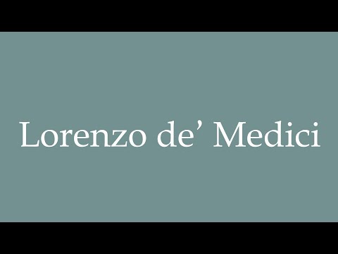 How to Pronounce ''Lorenzo de' Medici'' Correctly in French