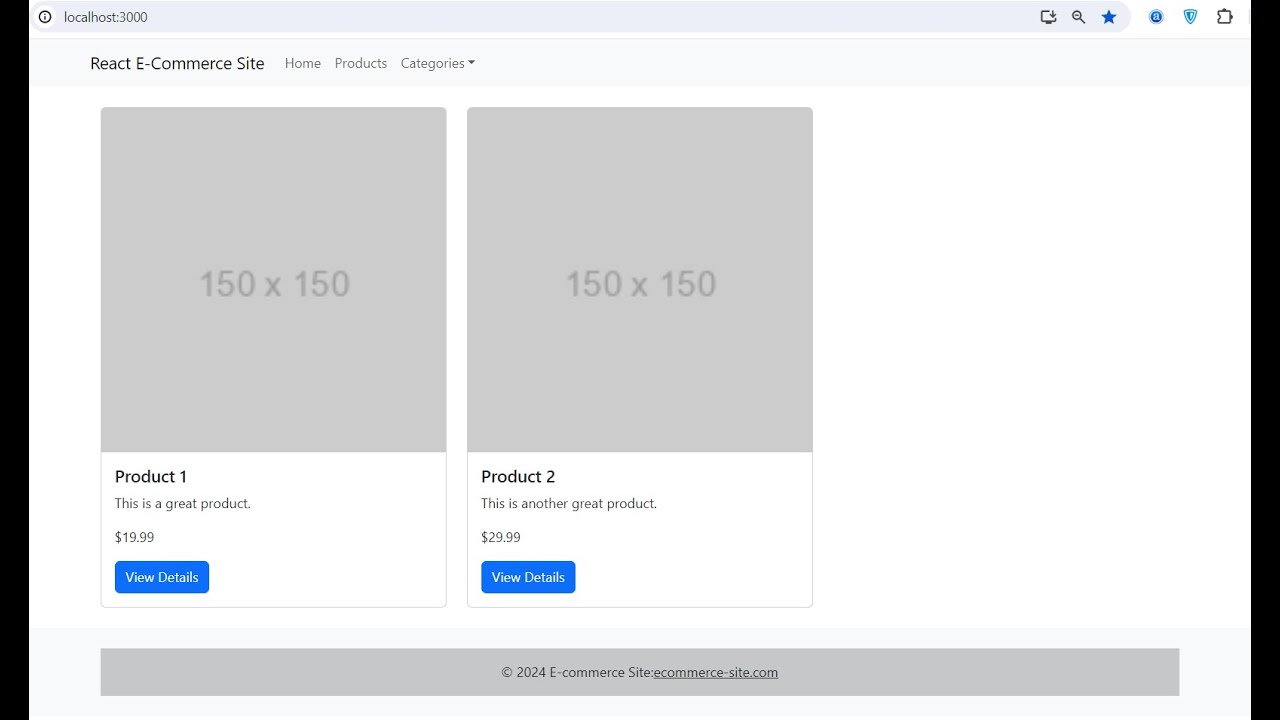Creating an e-commerce website using React.js and React-Bootstrap