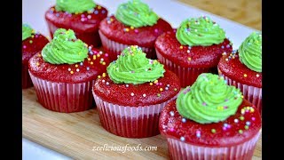 HOW TO MAKE HOMEMADE RED VELVET CUPCAKES WITH BUTTER CREAM FROSTING - ZEELICIOUS FOODS