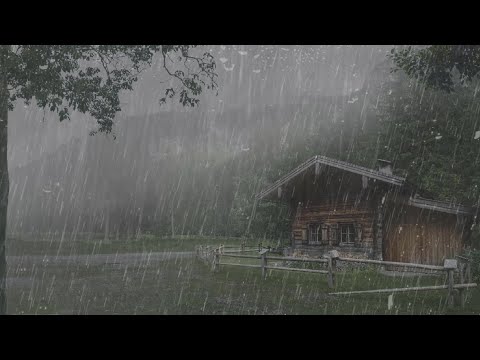 Sleep Instantly Within 3 Minutes with Heavy Rain on Ancient House in Foggy Forest - ASMR
