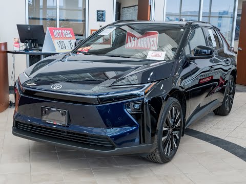 2026 Toyota bZ Limited AWD in Blueprint w/Black Roof for sale at Jackson's Toyota in Barrie, ON