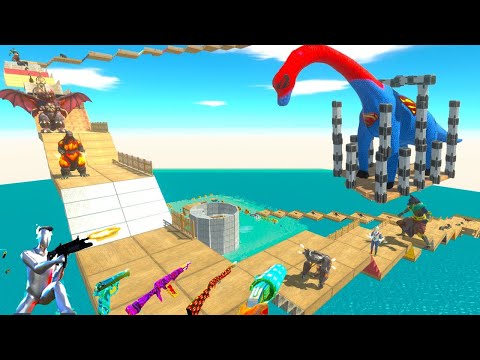 I DROP BRACHIOSAURUS DINOSAURS CARTOONS ALL MODS DEATH CLIMB CHALLENGE - ARBS