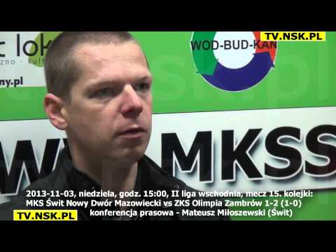 tv.nsk.pl 2013-11-03 MKS Świt Nowy Dwór Mazowiecki - ZKS Olimpia Zambrów 1-2 (1-0) trener o kibicach