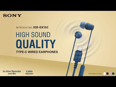 SONY IER-EX15C Type-C Earphones with Mic, Tangle Free Wire, in