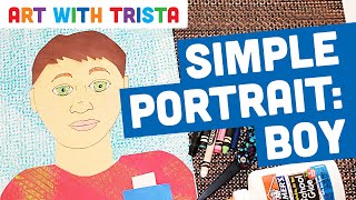 Simple Self-Portrait: Boy Inspired by Frida Kahlo Art Tutorial - Art With Trista