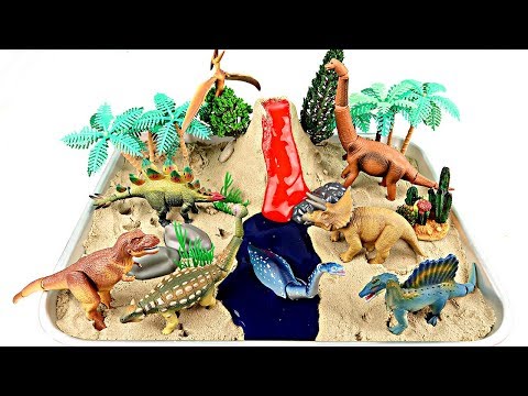 DIY VOLCANO ERUPTION. Dinosaur Volcano Adventure~ Science Kit With Sand~ Takara Tomy Toys