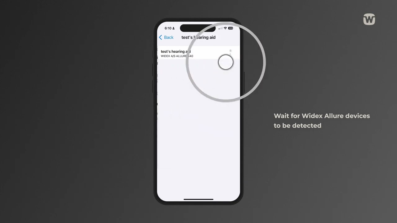 iOS Pairing - Widex Allure hearing aids