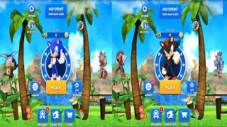 Sonic Dash Racing Game: Old Verison - 10 Characters Unlocked Sonic vs Shadow Fully Upgraded Gameplay