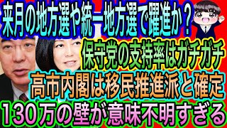 【日本保守党】高市内閣の移民推進がエグい／保守党の支持率は鉄板！統一地方選で躍進か？／130万の壁が意味不明すぎ
