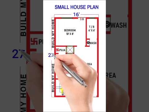16 x 27 House Design/ #buildmyhome #houseplan #housedesign #housemap #home #trending