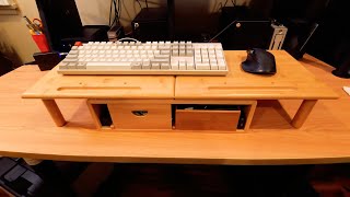 Desk Setup | using a Monitor Riser for Keyboard and mouse | ROCDEER Dual Monitor Stand