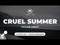 Cruel Summer - Taylor Swift (Lower Key - Piano Karaoke)